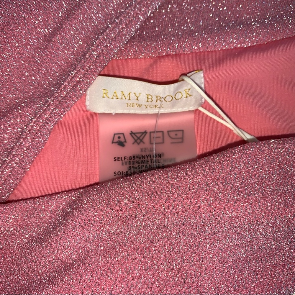 Ramy brook tasha pink‎ metallic side tie bikini bottoms size XS new with tags - Picture 11 of 11